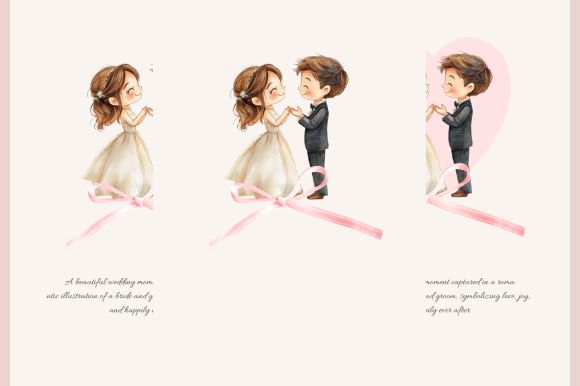Romantic Wedding Couple Clipart